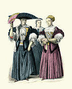 时尚史，17世纪斯特拉斯堡的女性时尚，年轻女性和伴娘