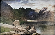 古色古香的绘画照片:风景湖科鲁斯克