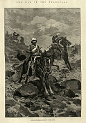 1881年第一次布尔战争期间，布尔士兵攻击英国Vedettes，历史上19世纪的战争