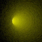 洞穴，通往远方光明的隧道。旋转。3D矢量