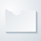 内布拉斯加州诺克斯县。地图与剪纸效果的空白背景
