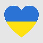 乌克兰国旗。心的形状