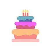 彩色生日庆祝蛋糕插图类型5