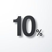 10% - 10%。白色背景上的阴影图标