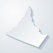 格林县，弗吉尼亚州。地图与剪纸效果的空白背景
