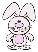 可爱的兔子卡通孤立在白色上