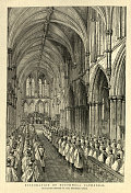 修复Southwell大教堂，唱诗班服务，19世纪80年代，维多利亚时代的19世纪
