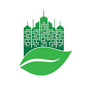 绿色城市图标概念