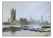 古董伦敦的照片:议会大厦，威斯敏斯特