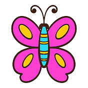 蝴蝶卡通孤立在白色上 蝴蝶卡通孤立在白色上