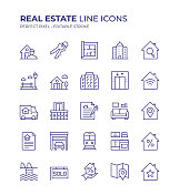 房地产可编辑行图标集包含这样的图标,如房子钥匙,房地产经纪人,平面图,公寓,搬家卡车,出售,抵押贷款等 房地产可编辑行图标集包含这样的图标,如房子钥匙,房地产经纪人,平面图,公寓,搬家卡车,出售,抵押贷款等