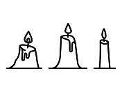 蜡烛线图标集矢量设计。