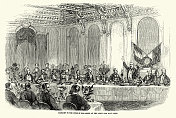 为马拉科夫公爵举行的宴会，在陆军和海军俱乐部，伦敦，维多利亚时代，19世纪，1850年代