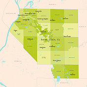 圣克莱尔县矢量地图绿色
