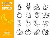 水果线图标集。