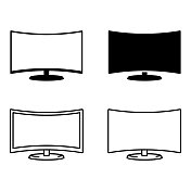 曲面电视图标集矢量设计。