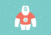 穿红色t恤的北极熊