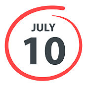 7月10日――白底红圈的日期