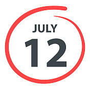 7月12日――白底红圈的日期