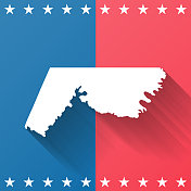 阿勒格尼县，马里兰州。地图在蓝色和红色的背景