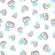 搅拌机。无缝模式。白色背景上的线条图标 搅拌机。无缝模式。白色背景上的线条图标