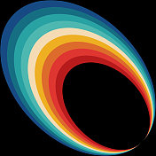 矢量流动性颜色椭圆形条纹彩虹极简主义平面设计覆盖背景