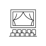 电影院线图标矢量插图。图标设计的标志,移动应用程序,网站,用户界面,用户体验,标志,符号。 电影院线图标矢量插图。图标设计的标志,移动应用程序,网站,用户界面,用户体验,标志,符号。