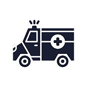 固体矢量图标救护车 固体矢量图标救护车