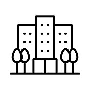 公寓单线图标