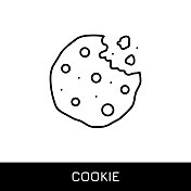 饼干可编辑的描边矢量线图标。