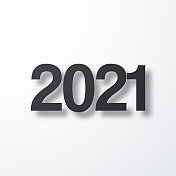 2021 - 2021。白色背景上的阴影图标