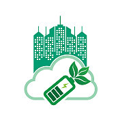 绿色城市生态能源图标概念