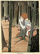 小红帽和森林里的狼，青年风格，新艺术风格，1890年代
