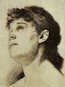 一个年轻女子向上看的肖像 一个年轻女子向上看的肖像