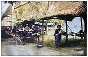 古色古香的黑白照片:菲律宾村庄，圣罗克