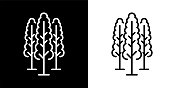 树木剪影图标。 树木剪影图标。