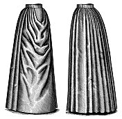 19世纪90年代维多利亚时代的时尚,女士行走裙(前后)- 19世纪 19世纪90年代维多利亚时代的时尚,女士行走裙(前后)- 19世纪