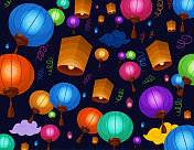 元宵节,灯笼宁静的背景,纸灯笼 元宵节,灯笼宁静的背景,纸灯笼