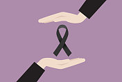 黑丝带象征黑色素瘤和皮肤癌宣传月