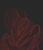 抽象红色曲线动态混合线条图案技术背景