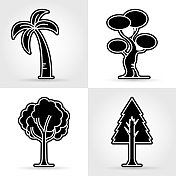 树木图标。 树木图标。