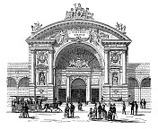 1873年维也纳工业大厅的北入口。