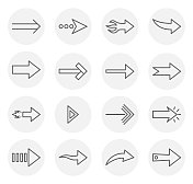 箭头线图标集。