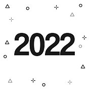 2022 - 2022年。白色背景图标