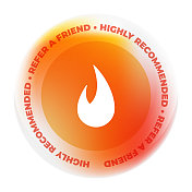 玻璃徽章设计火焰图标 玻璃徽章设计火焰图标