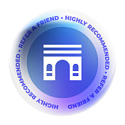 玻璃徽章设计与城门图标 玻璃徽章设计与城门图标