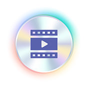 全息贴纸设计与视频播放器图标