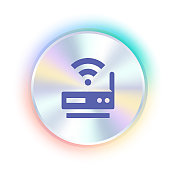 全息贴纸设计与路由器图标 全息贴纸设计与路由器图标