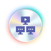 全息贴纸设计与计算机网络图标 全息贴纸设计与计算机网络图标