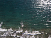 西班牙大加那利岛马斯帕洛马斯海滩鸟瞰图。